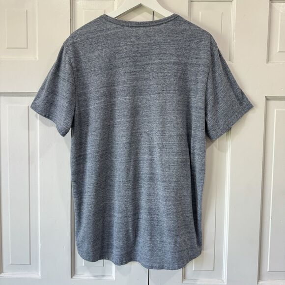 Marine Layer Men's Re-Spun Saddle Hem Pocket Tee Heather Blue Neps Large EUC - Picture 3 of 8